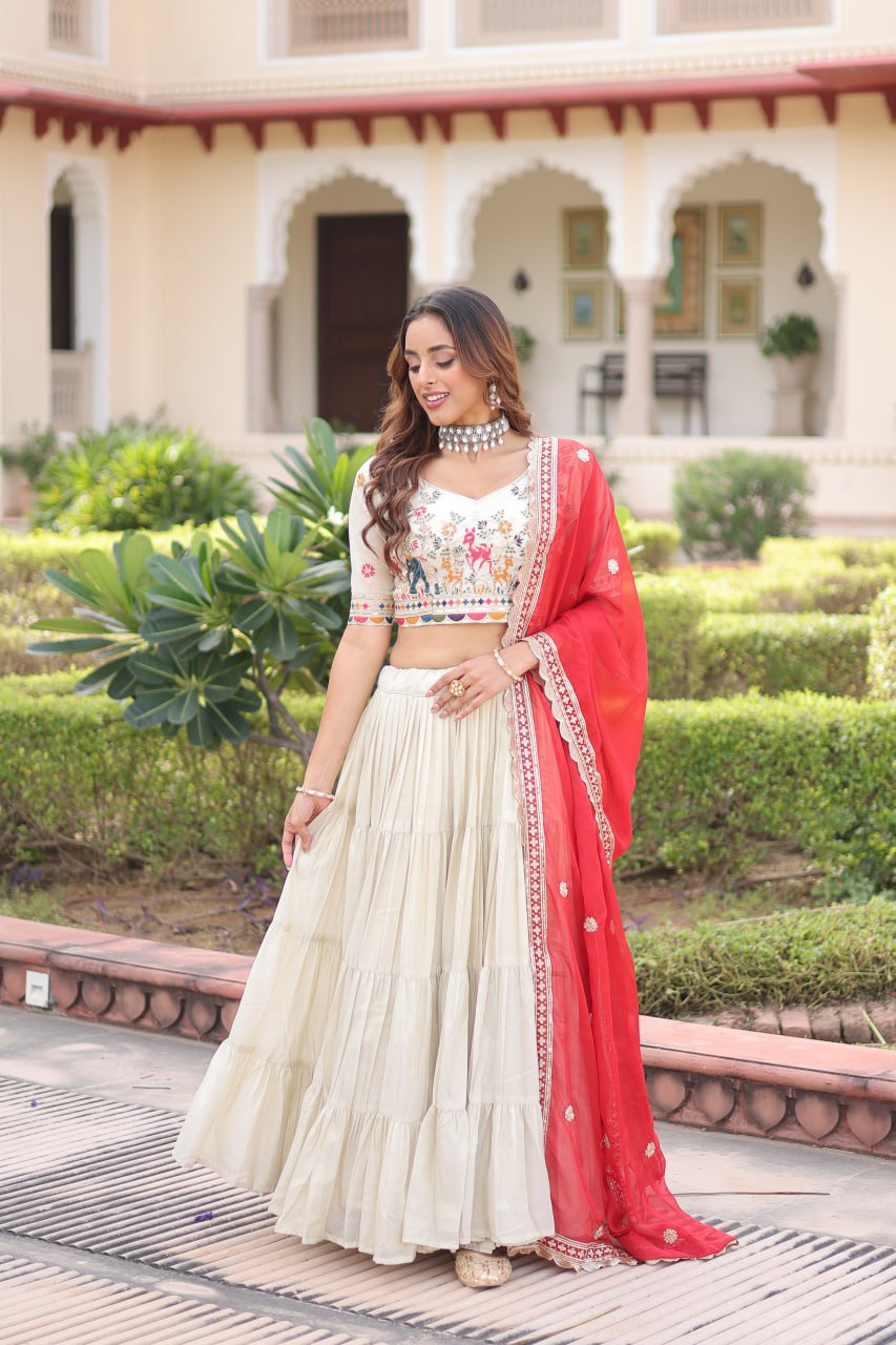 Cosmos silk with Standard Frill stitching Lehenga Choli