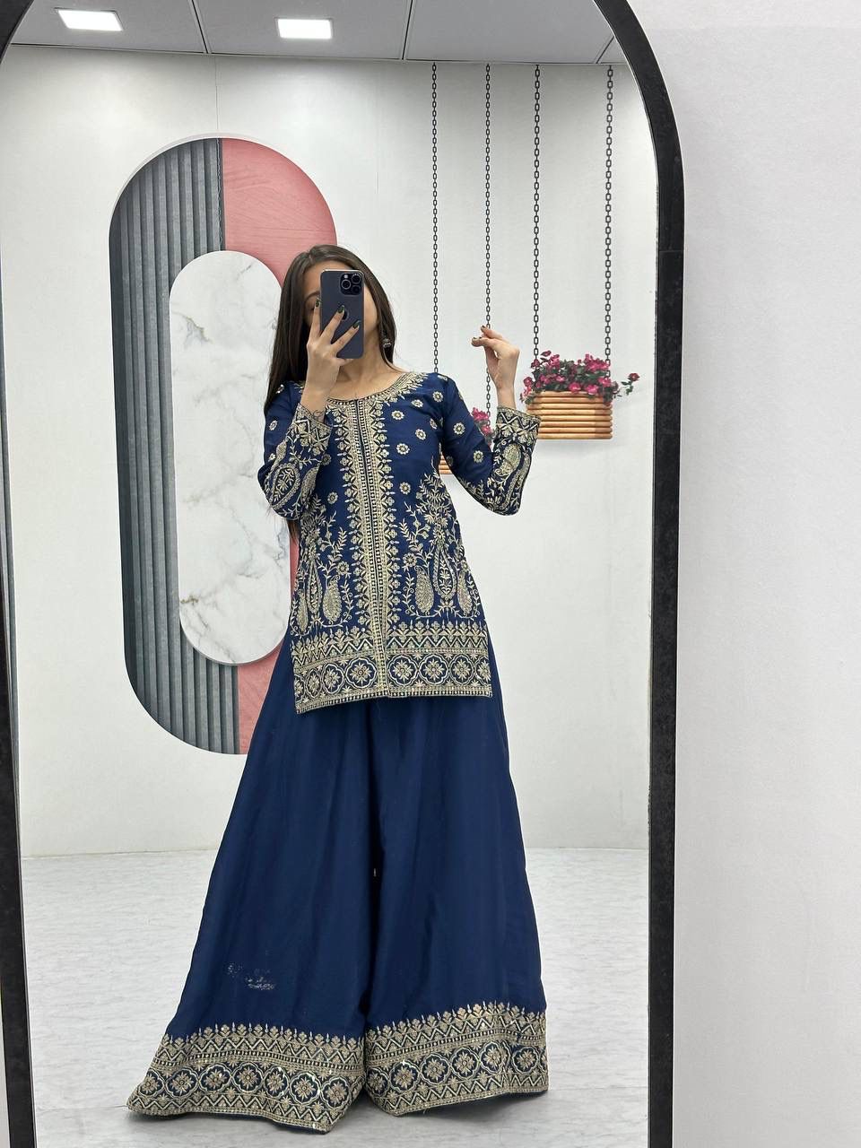 Prisha Fashion Launching New Designer Party Wear Top Plazzo & Dupatta Set