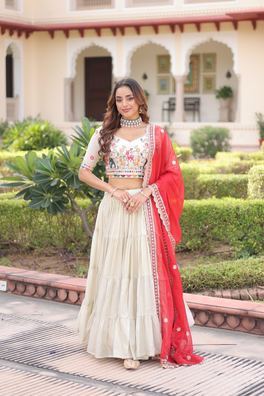 Cosmos silk with Standard Frill stitching Lehenga Choli