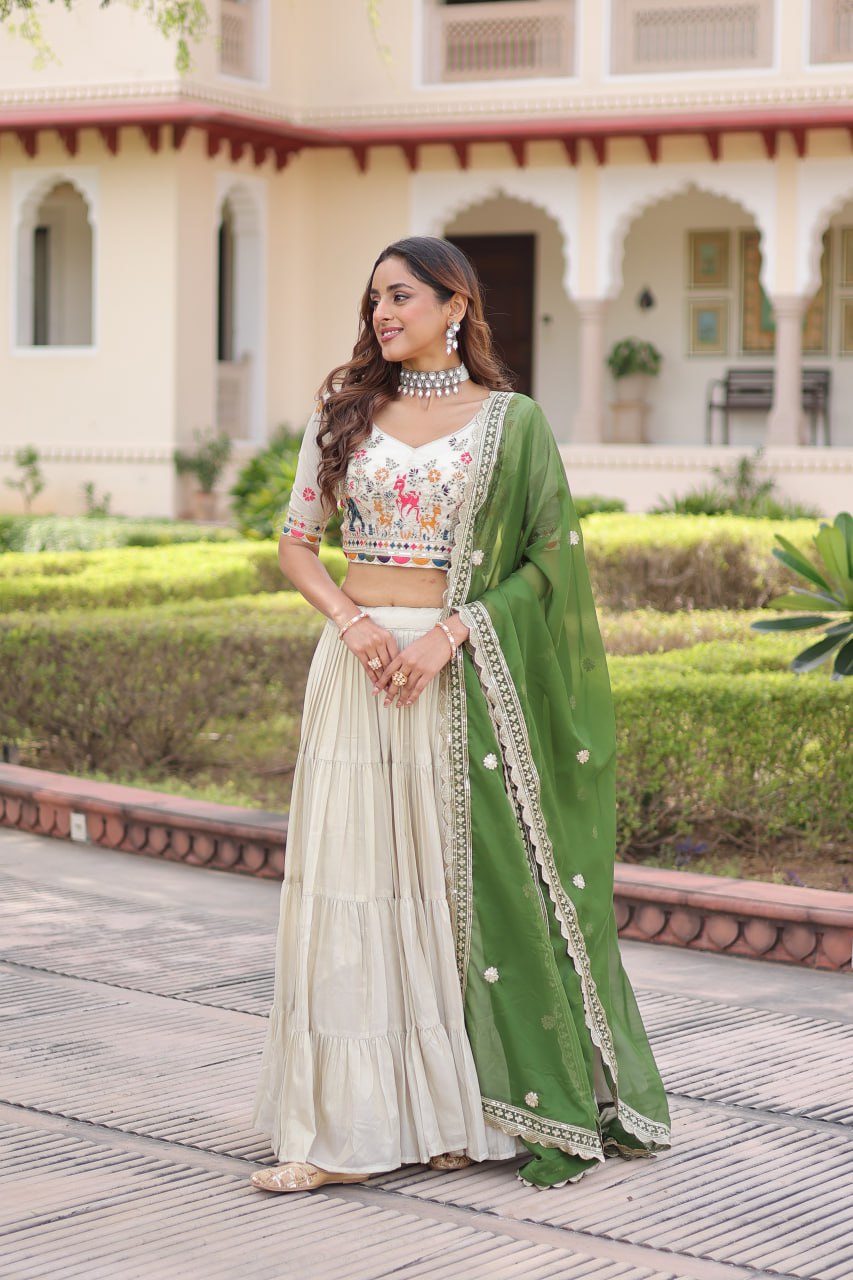 Cosmos silk with Standard Frill stitching Lehenga Choli