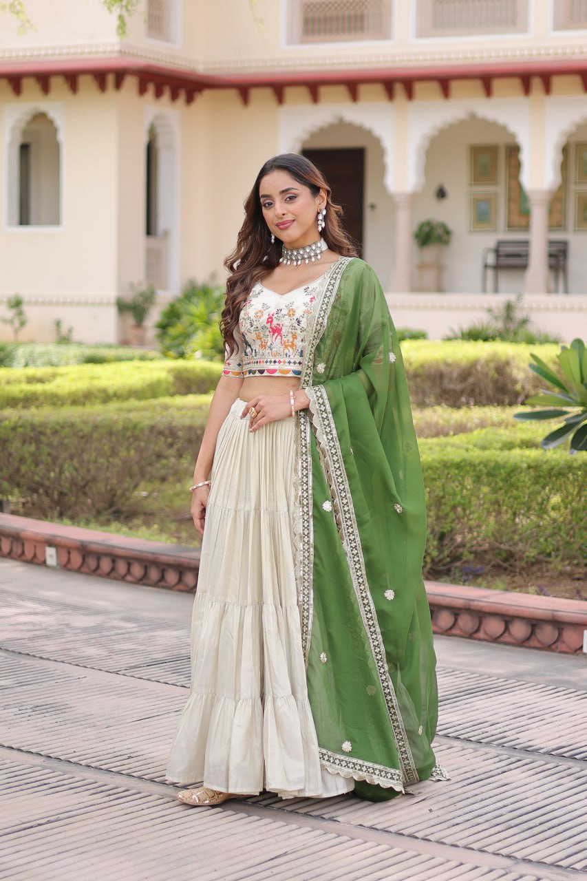 Cosmos silk with Standard Frill stitching Lehenga Choli