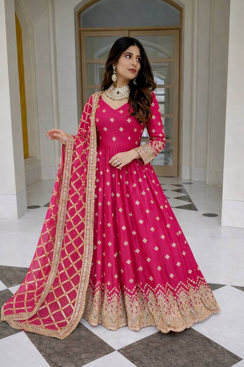 Đěsigner Gown With Pent Dupatt Set