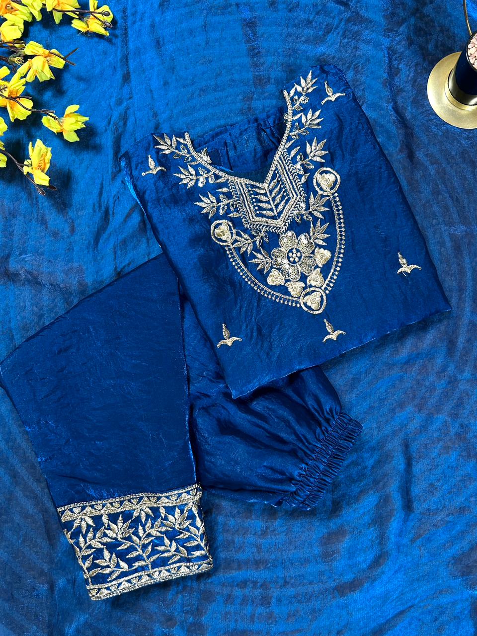 Premium Pure GMY Silk Sharara & Dupatta Set