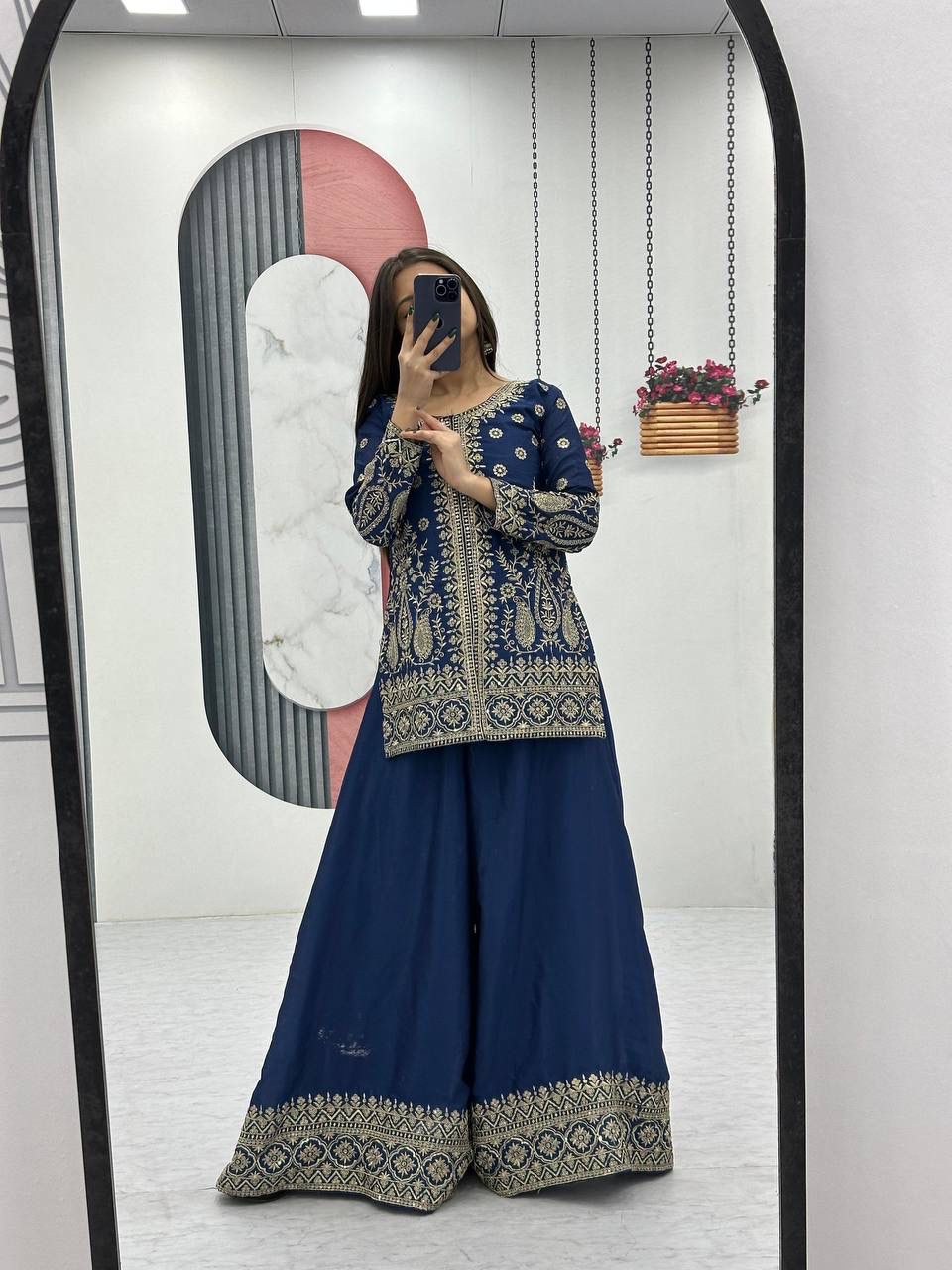 Prisha Fashion Launching New Designer Party Wear Top Plazzo & Dupatta Set