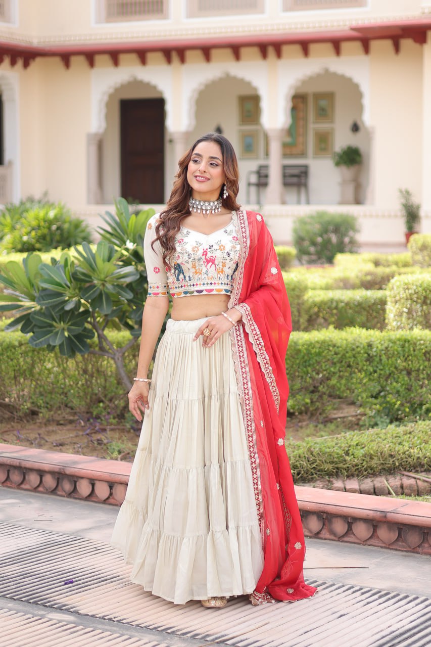 Cosmos silk with Standard Frill stitching Lehenga Choli