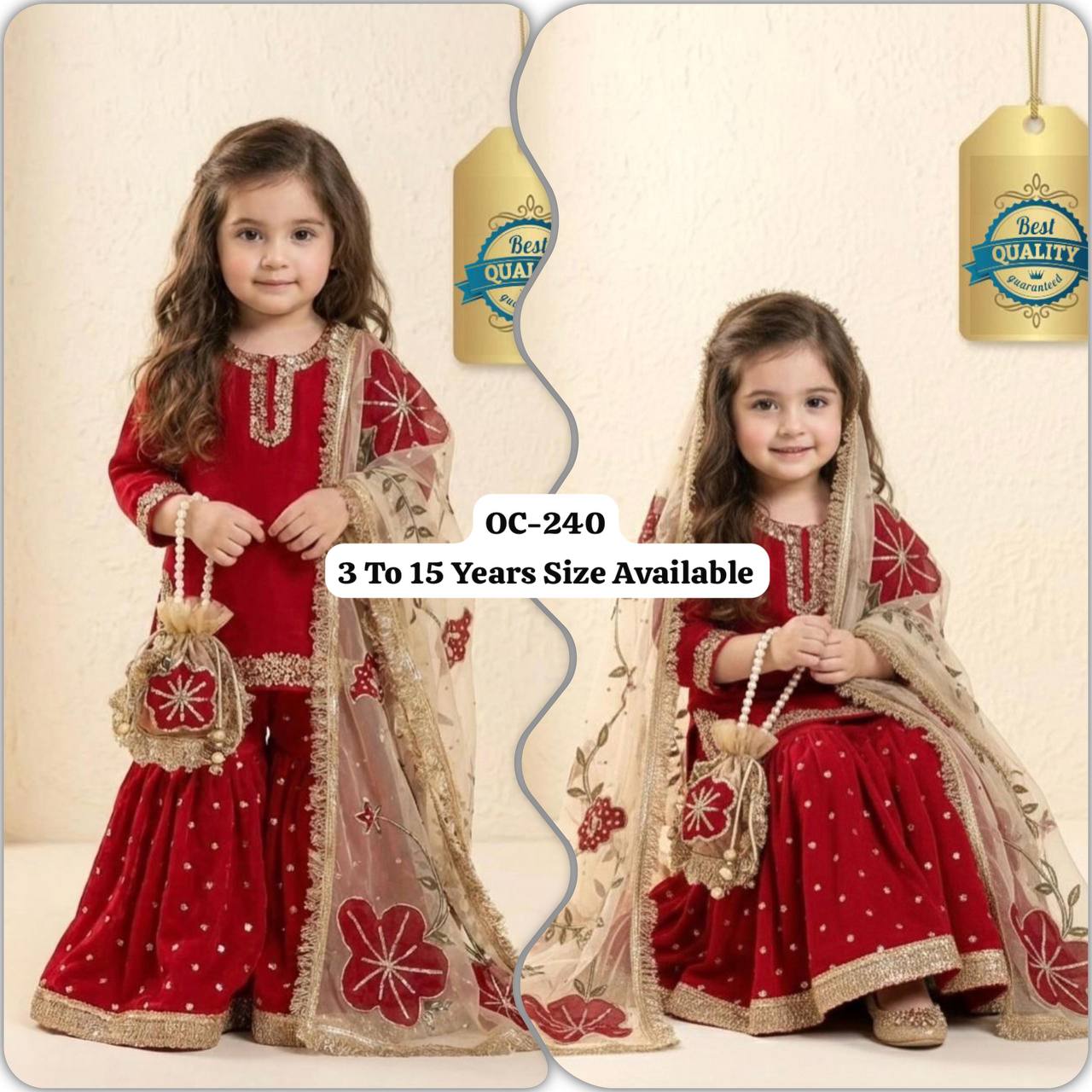 Designer Party Wear Look Heavy Fendi Silk Top Sharara & Dupatta Set