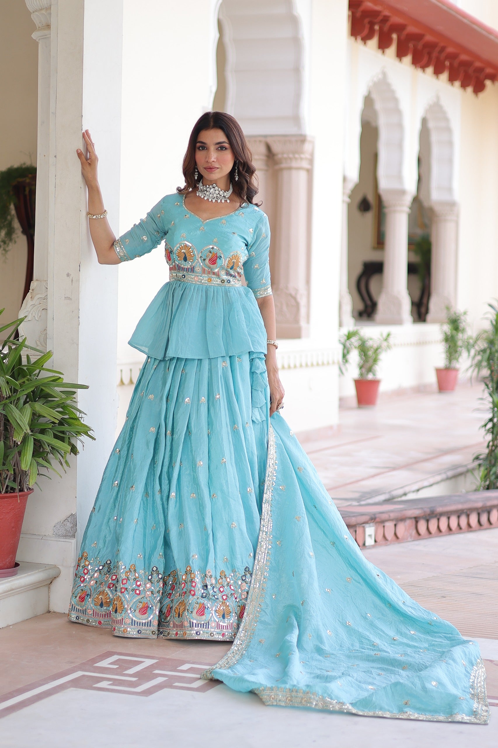 💗 *Premium Designer Sequins Embroidered Readymade Lehenga choli Set* 💃🏻
