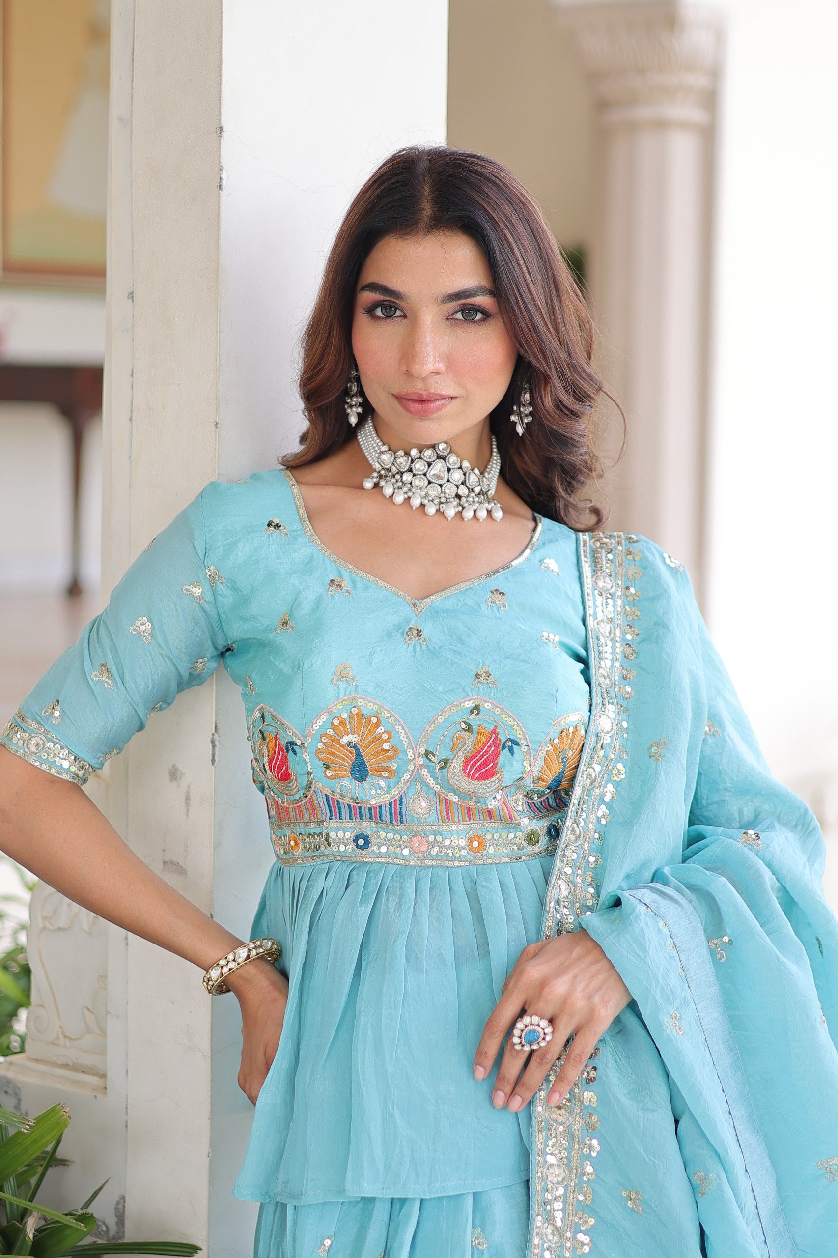 💗 *Premium Designer Sequins Embroidered Readymade Lehenga choli Set* 💃🏻