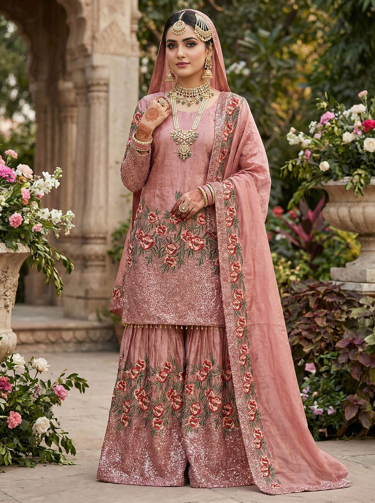 Presenting New Eid 🌙 Collection In Pure Fendy Silk With Heavy Embroidery Sequence Work Top-Bottom And Dupatta Set Fully Stitched Ready To Wear 🔥😍