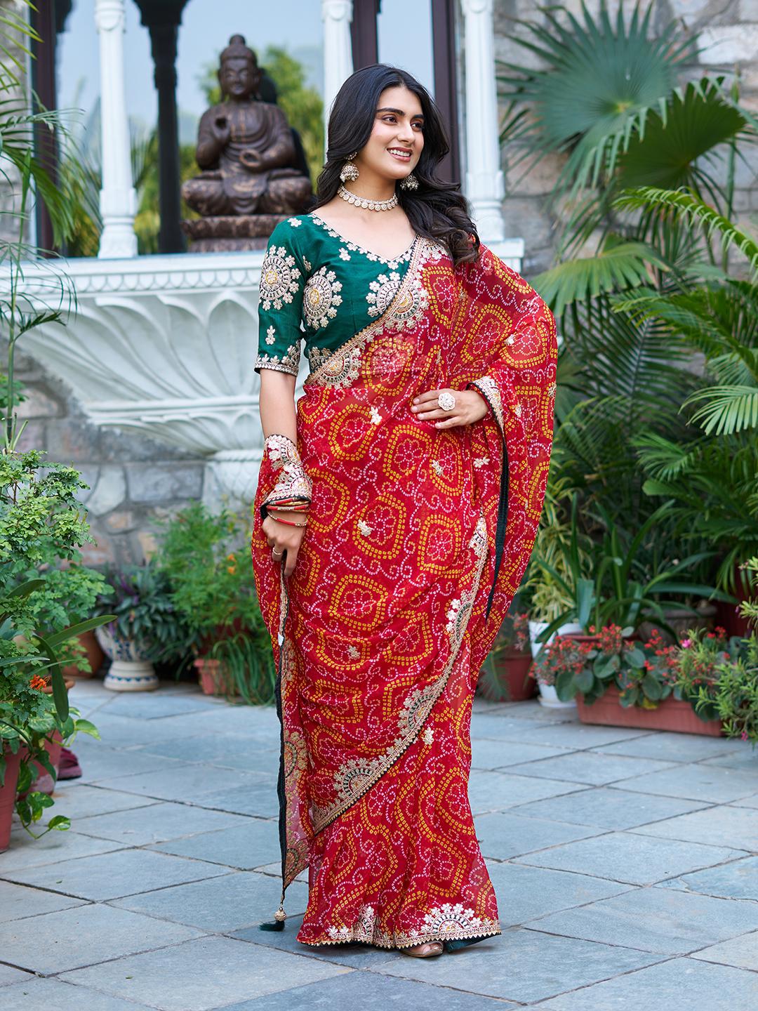 Ssd Creation is Launching New Festival &nbsp;bandhrej &nbsp;saree &nbsp;🥻💌*💕💕💕💕💕💕💕💕💕  *Real Medeling Product 📷🎥*