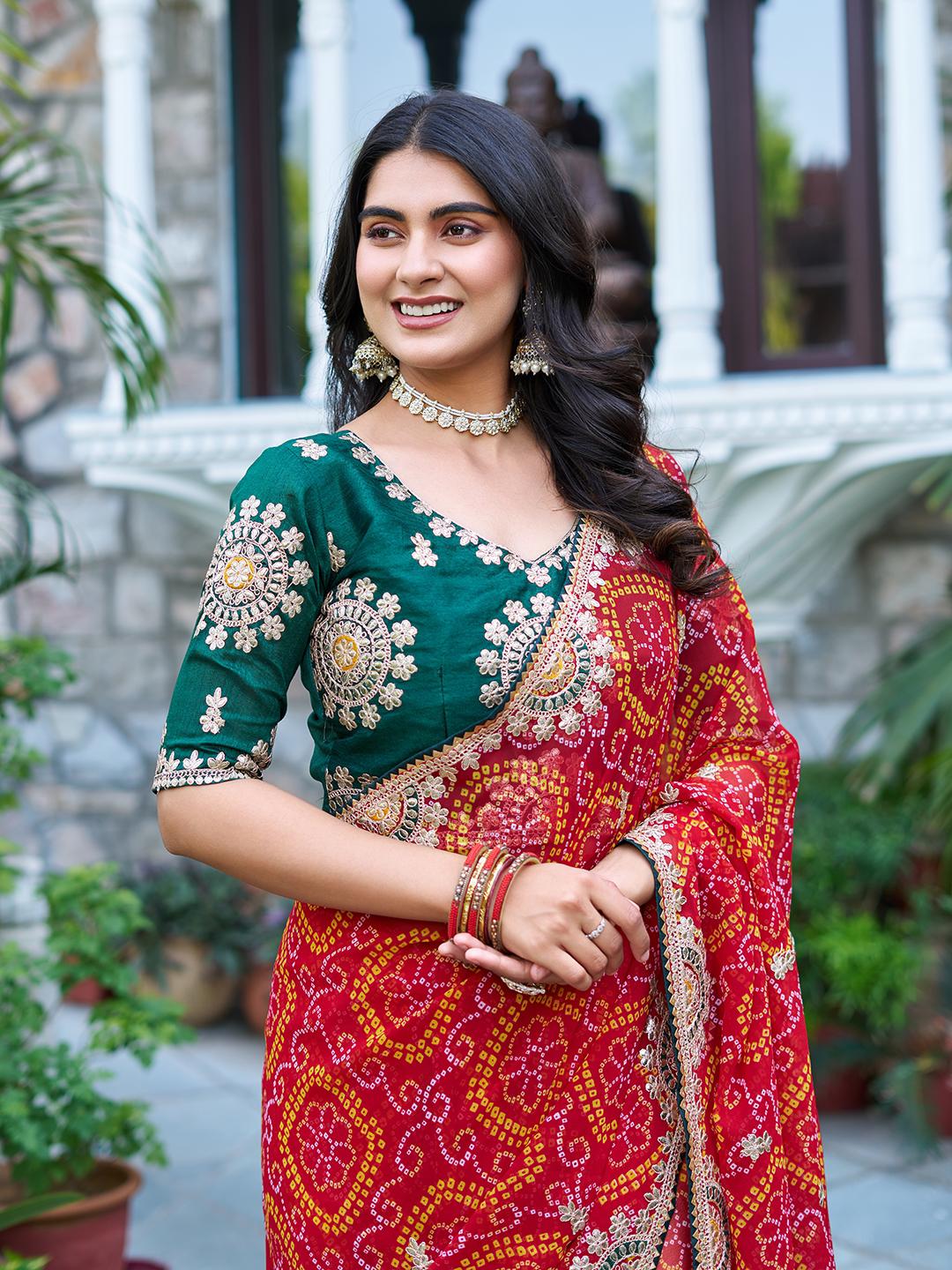 Ssd Creation is Launching New Festival &nbsp;bandhrej &nbsp;saree &nbsp;🥻💌*💕💕💕💕💕💕💕💕💕  *Real Medeling Product 📷🎥*
