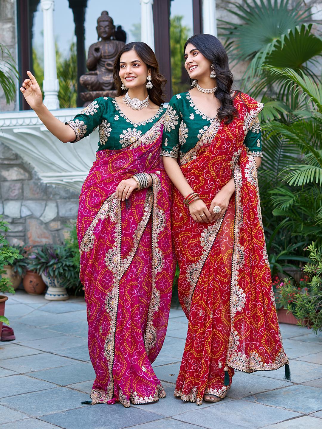 Ssd Creation is Launching New Festival &nbsp;bandhrej &nbsp;saree &nbsp;🥻💌*💕💕💕💕💕💕💕💕💕  *Real Medeling Product 📷🎥*