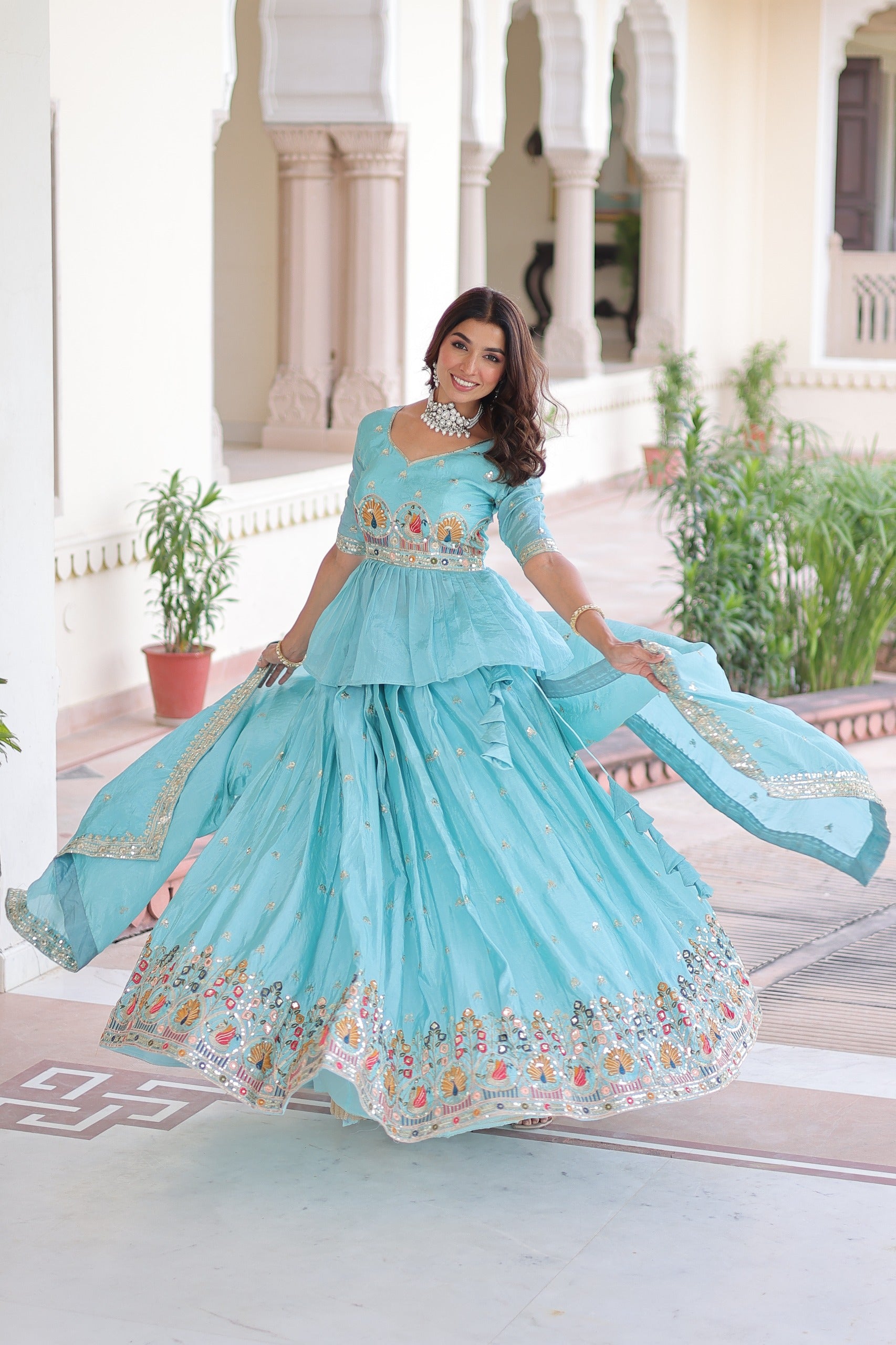 💗 *Premium Designer Sequins Embroidered Readymade Lehenga choli Set* 💃🏻