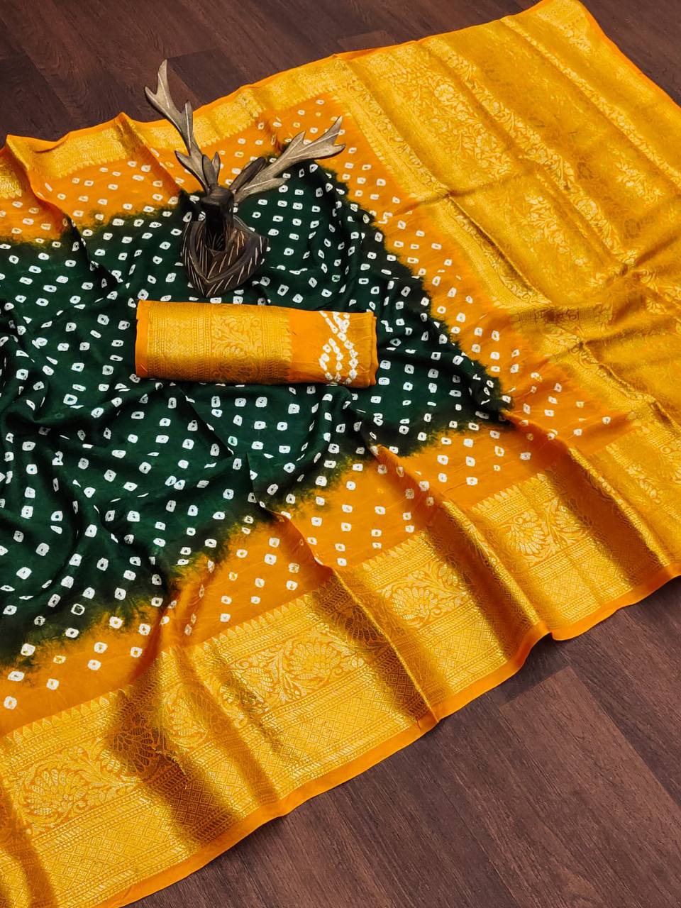 New  Kanjivaram Bandhani Saree