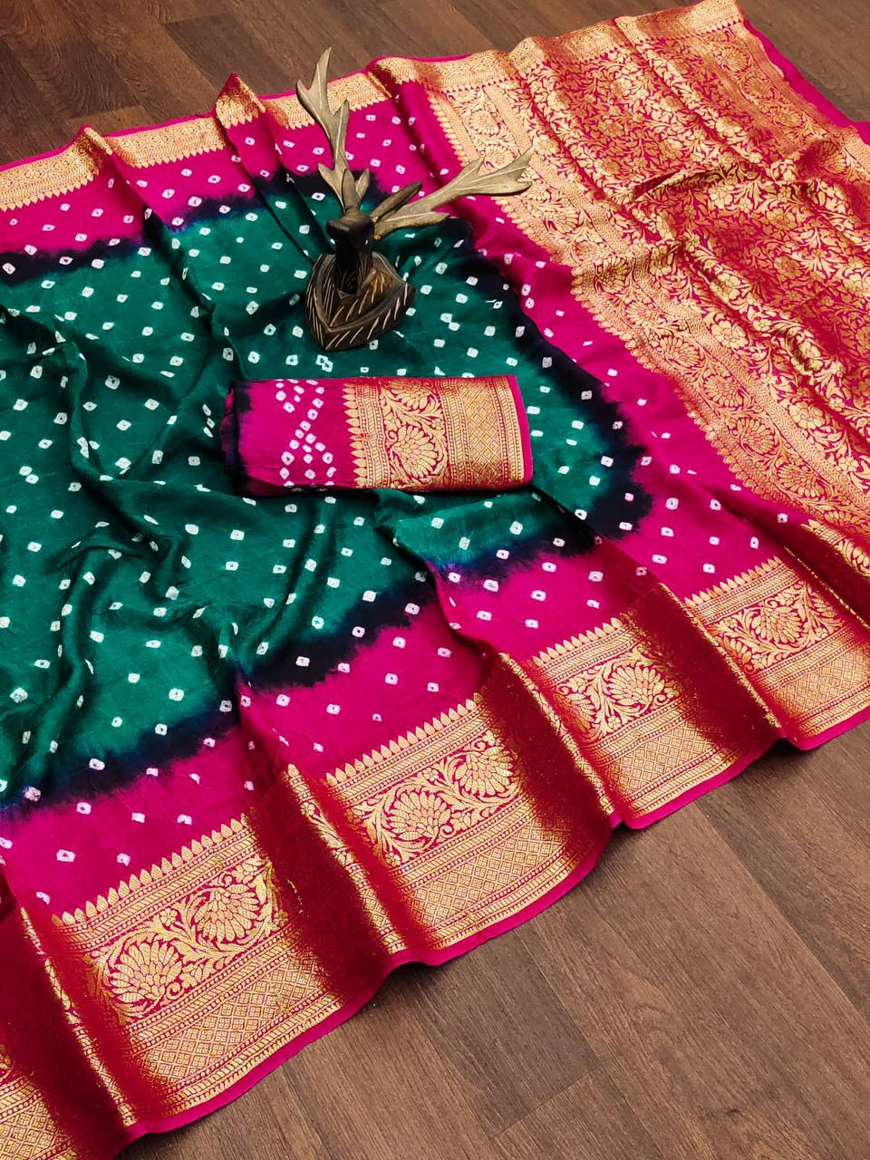 New  Kanjivaram Bandhani Saree