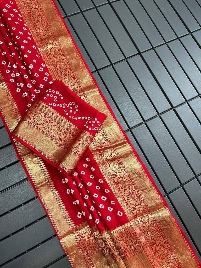 New  Kanjivaram Bandhani Saree