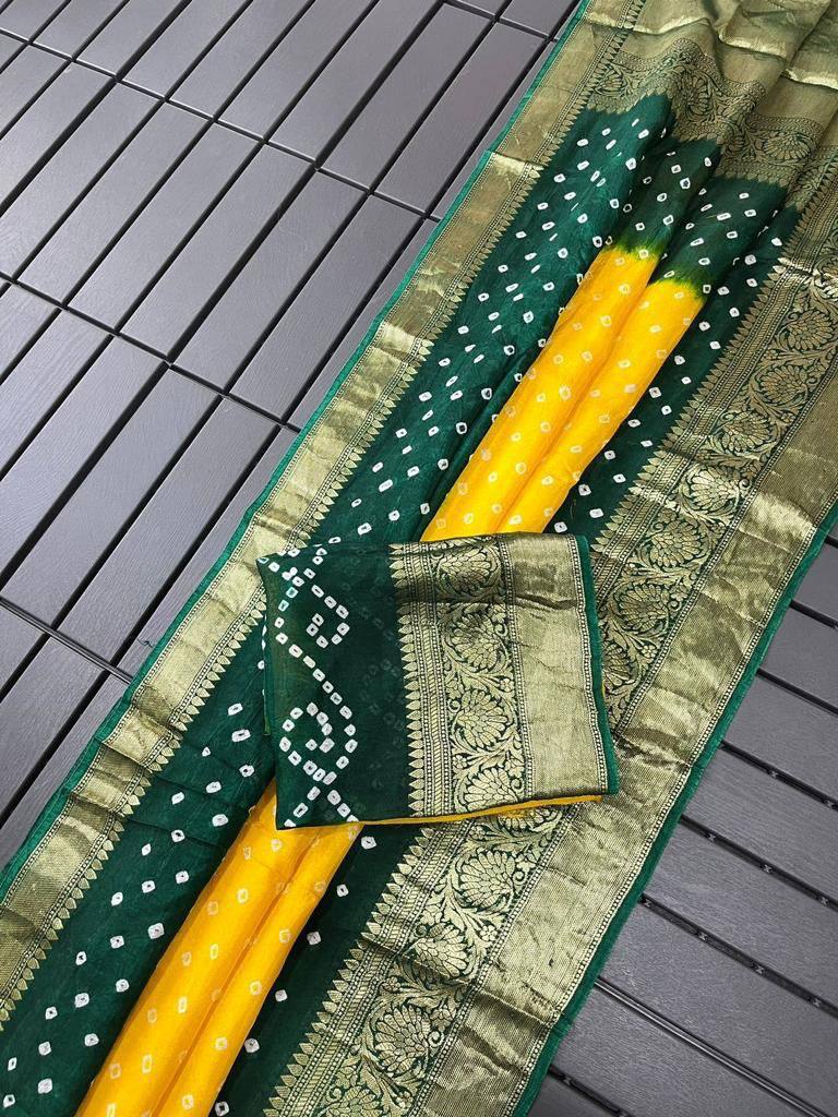 New  Kanjivaram Bandhani Saree