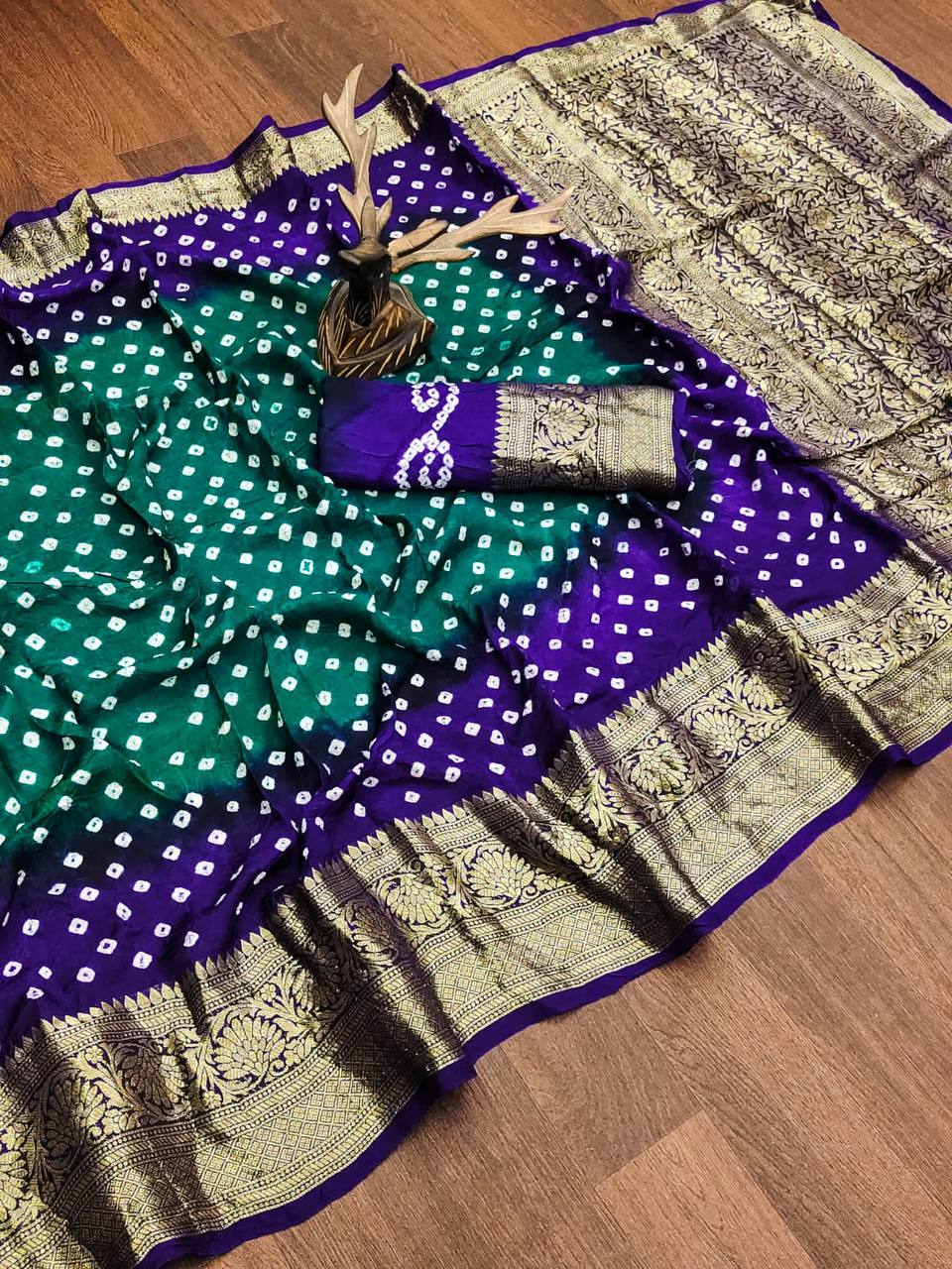 New  Kanjivaram Bandhani Saree
