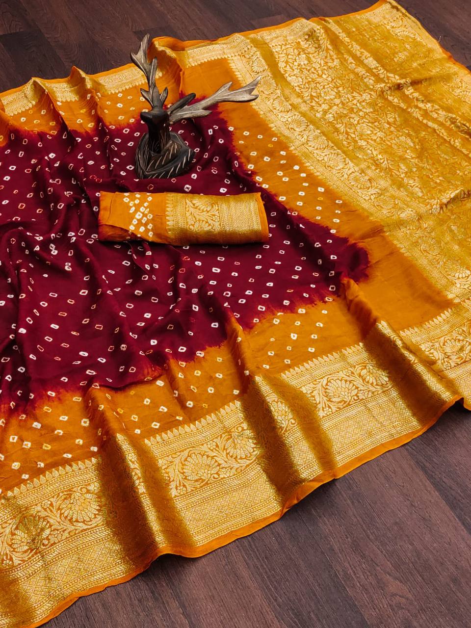 New  Kanjivaram Bandhani Saree