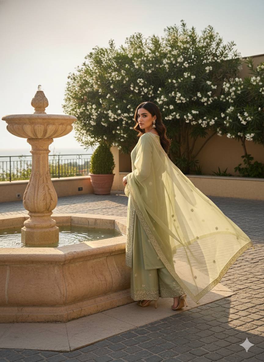 New Designer Party Wear Top Plazzo & Dupatta Set