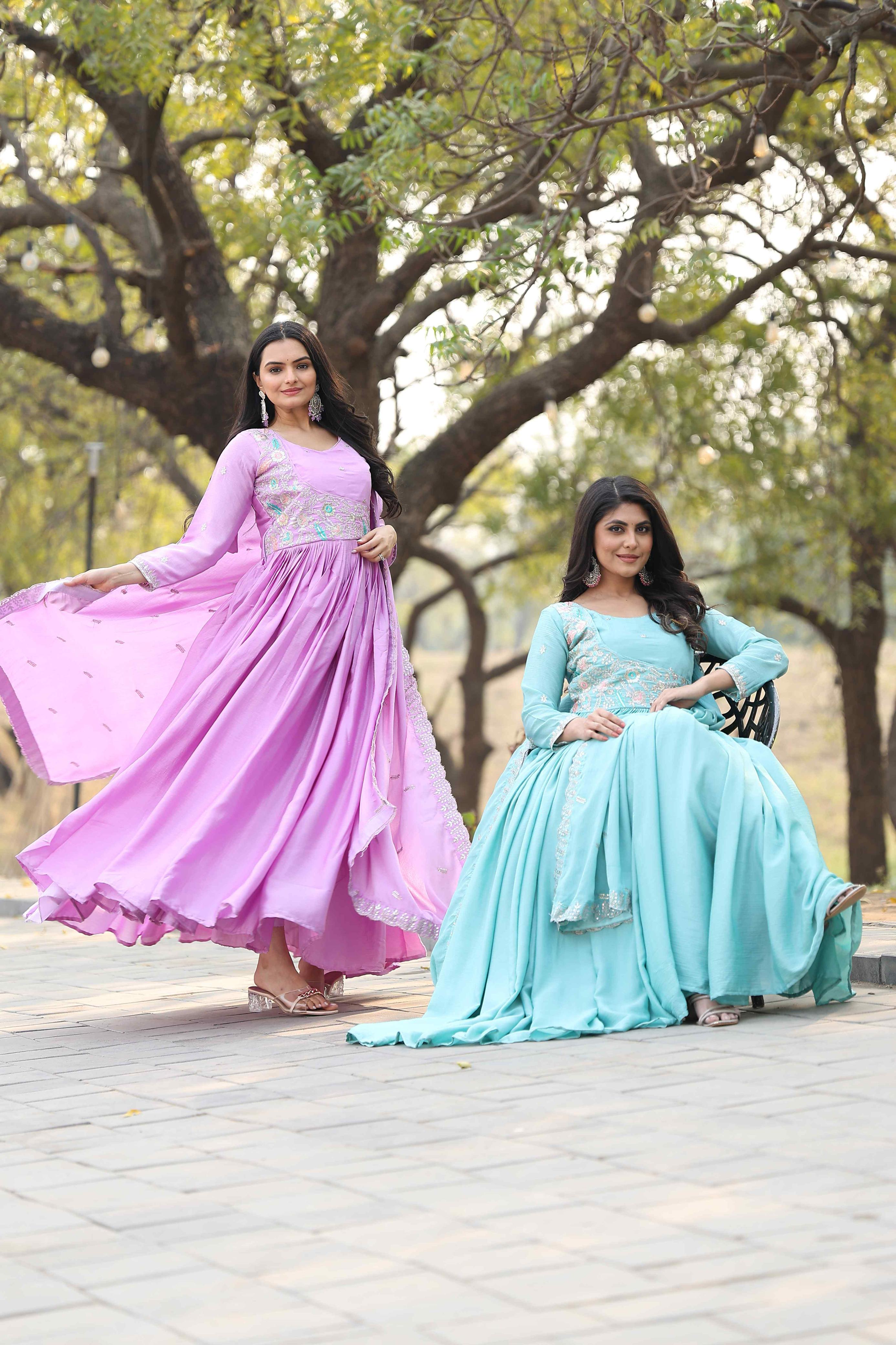 Lavender Dream Anarkali Gown with Elegant Dupatta