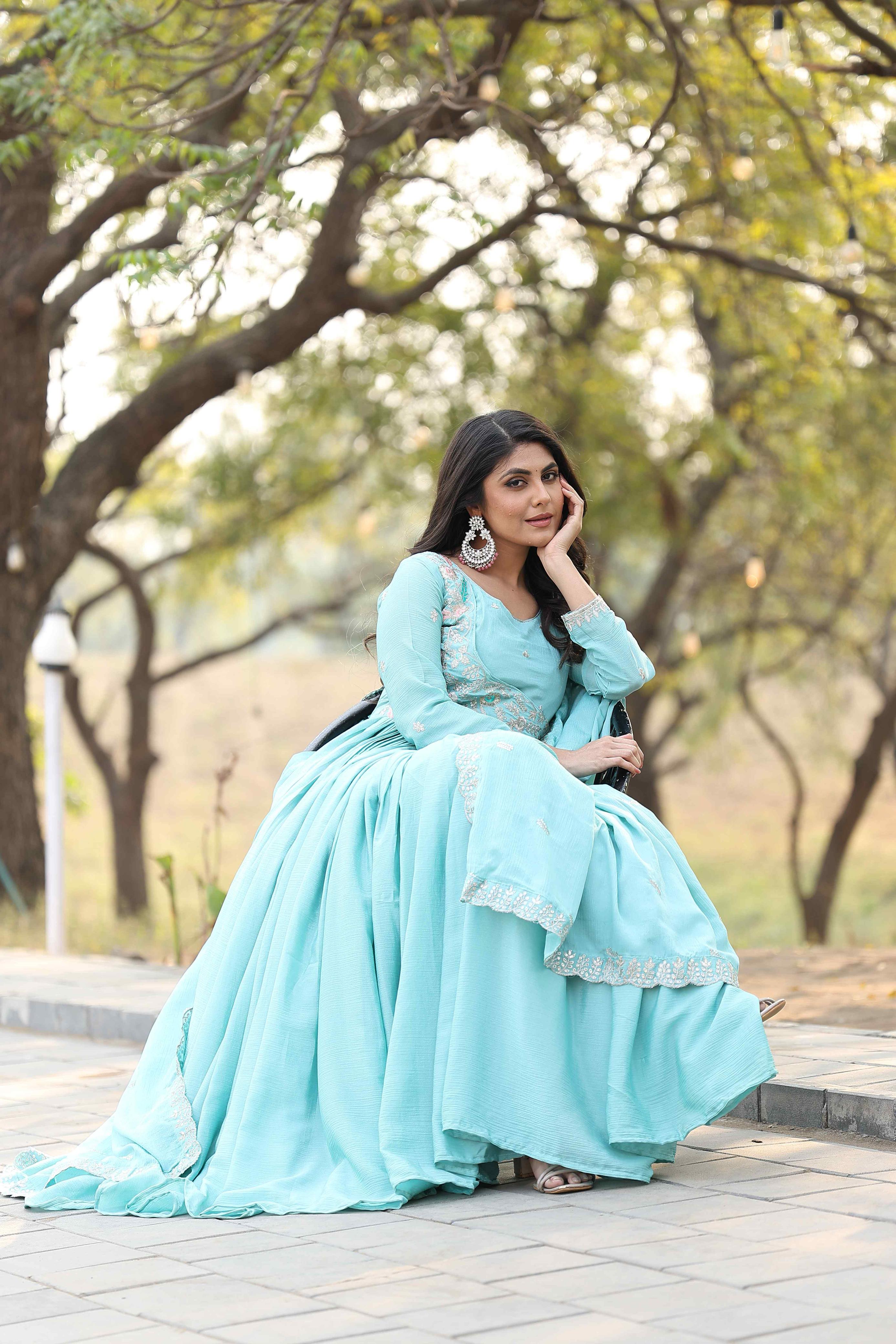 Lavender Dream Anarkali Gown with Elegant Dupatta