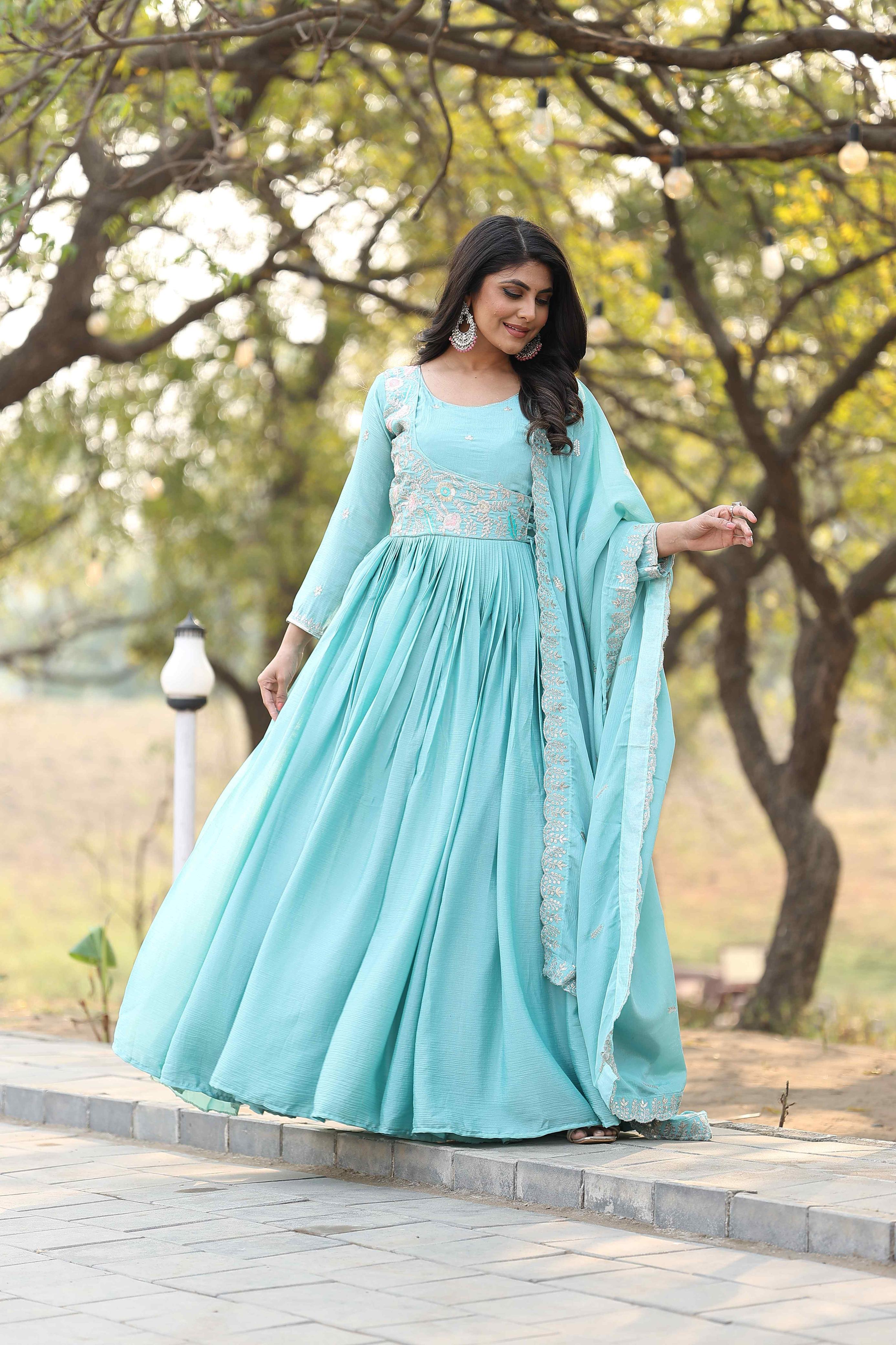 Lavender Dream Anarkali Gown with Elegant Dupatta