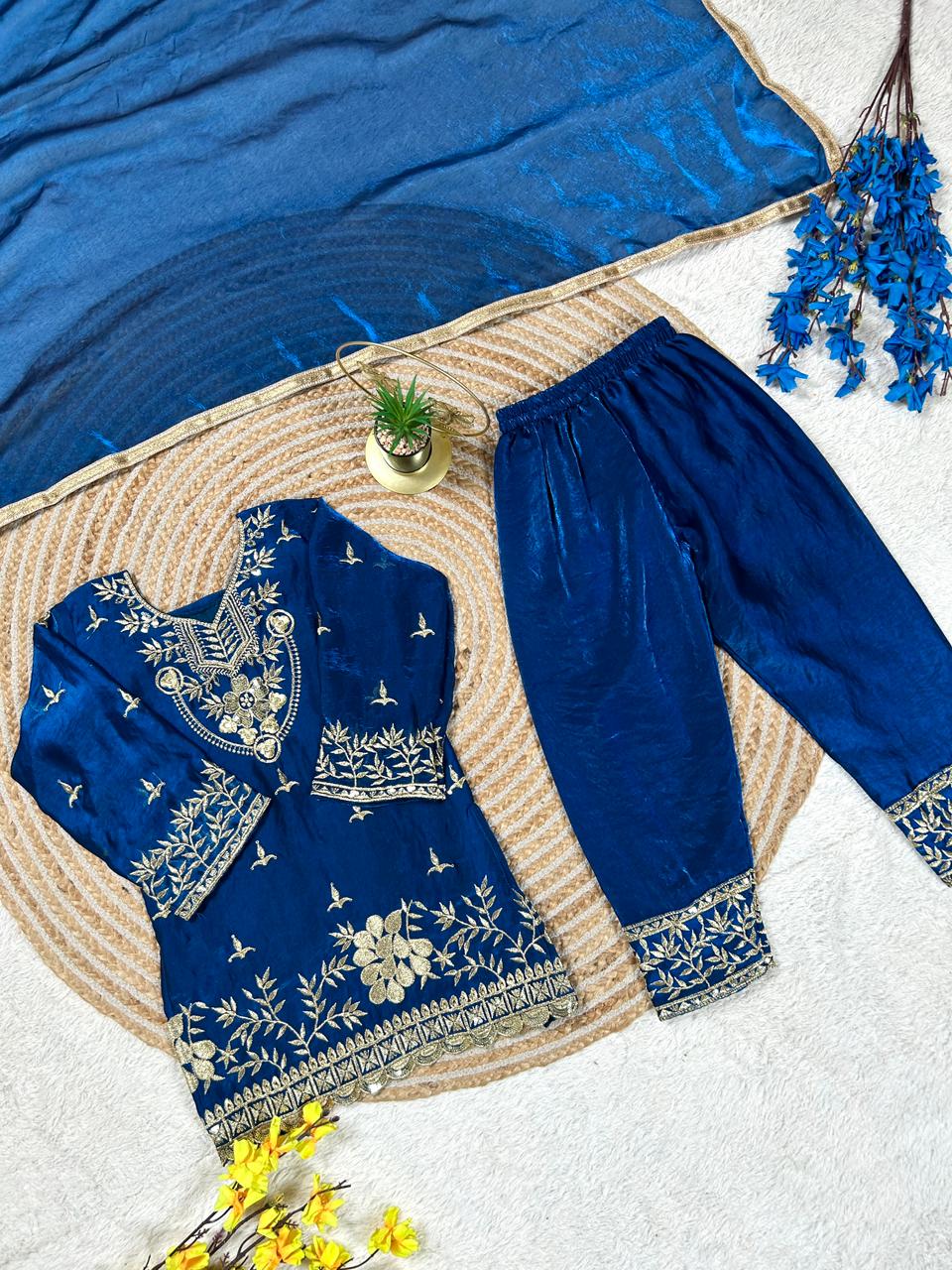 Premium Pure GMY Silk Sharara & Dupatta Set