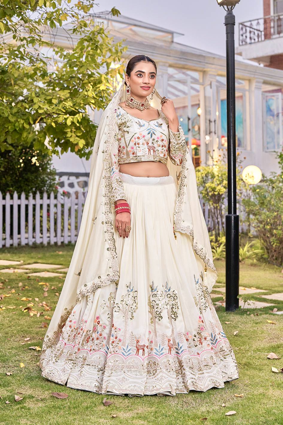 Embroidery Sequence Work with thred work Lehenga Choli